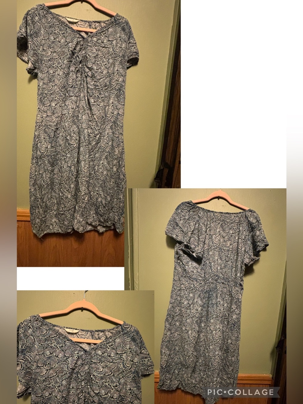 Blue Paisley Short-Sleeve Women’s Dress